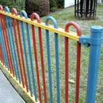 This playground fence was manufactured from 25.4mm Diameter Mild Steel Tube bent at 180 Degree with equal legs