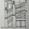 Hand drawn side view of staircase