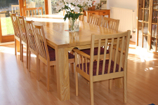 Sycamore and ash table and chairs with five inch legs