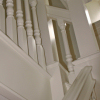 Staircase newels, spindles and handrails with decorative moulds