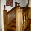 Elaborately carved and polished oak staircase